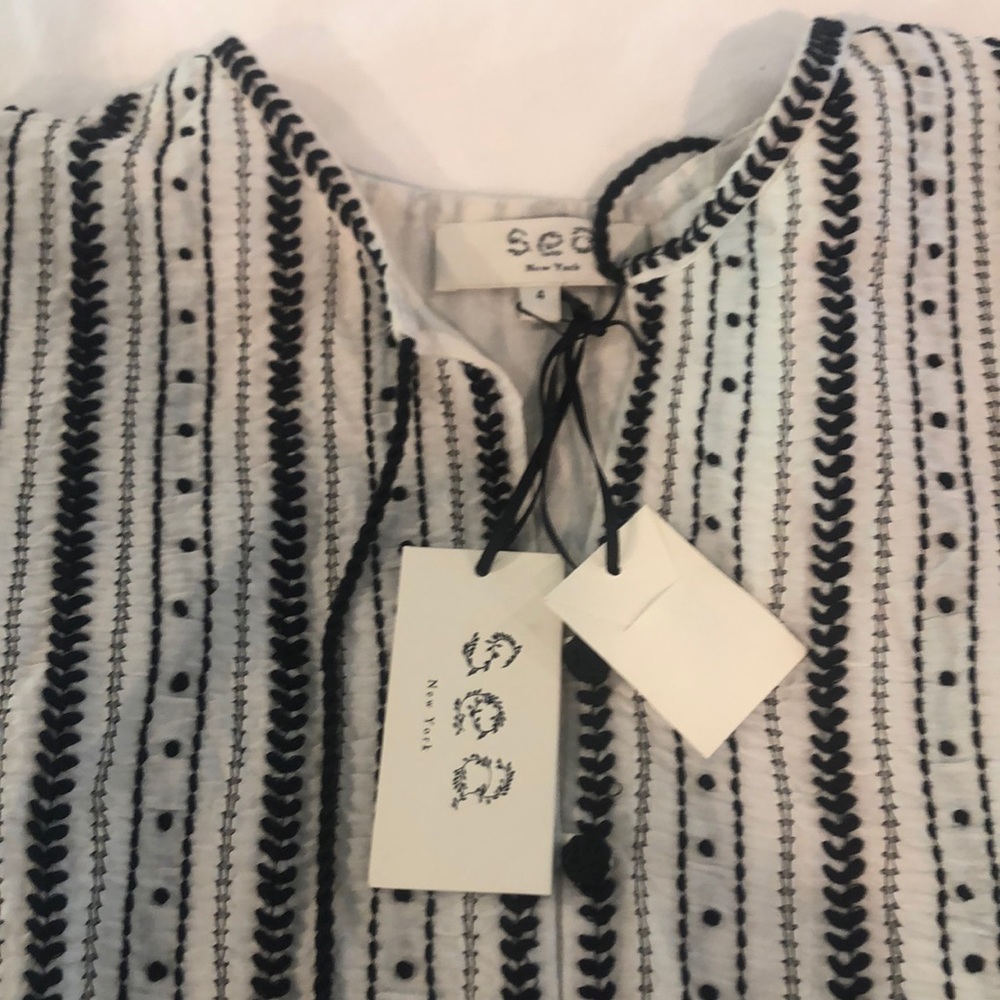 Sea ivory Louisa embroidered top - Picture 2 of 3